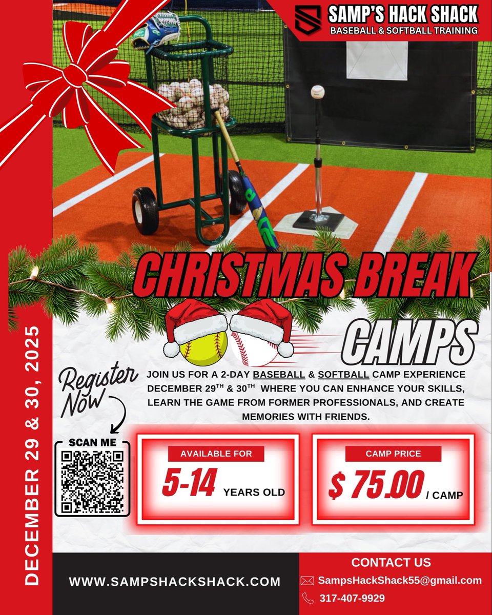 🎄 𝓒𝓱𝓻𝓲𝓼𝓽𝓶𝓪𝓼 𝓑𝓻𝓮𝓪𝓴 𝓒𝓪𝓶𝓹𝓼 🎄

Get 25% OFF through Dec 1st or while spots remain! No code required! 

For more information &amp; to Register ⬇️ tinyurl.com/3672yzxr