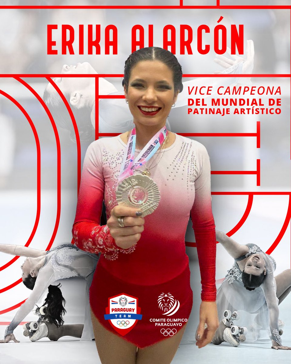 coparaguay's tweet image. 🛼 #PatinajeArtístico 🤩 ¡Felicitamos a la patinadora del #TeamParaguay Erika Alarcón, por la Medalla de Plata 🥈 en el Artistic World Championships Beijing 🇨🇳 2025! 🌟 #ParaguayPuede 🇵🇾