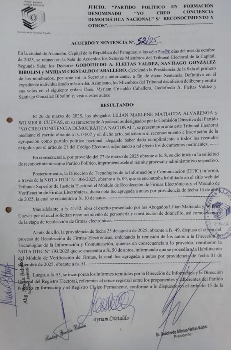 Oficialmente somos Partido Yo Creo 🧡
Este modo de gobernar de #YoCreo vamos a traer a Asunción y cambiar el pensamiento de la gente que ya no tiene esperanzas y quienes aún las tienen, aqui estamos para hacerle guerra a la corrupcion
Gracias a todos los afiliados fundadores 🧡