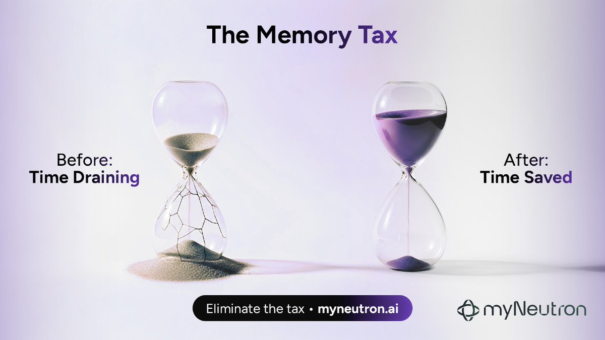 myNeutron_ai's tweet image. You pay a memory tax every day. Most people don&apos;t notice.

It&apos;s invisible. But expensive.

Switch ChatGPT to Claude? You pay. 
Start new chat, re-explain project? You pay. 
Lose train of thought reconstructing context? You pay.

15 min here. 20 min there. Hours weekly. Weeks…