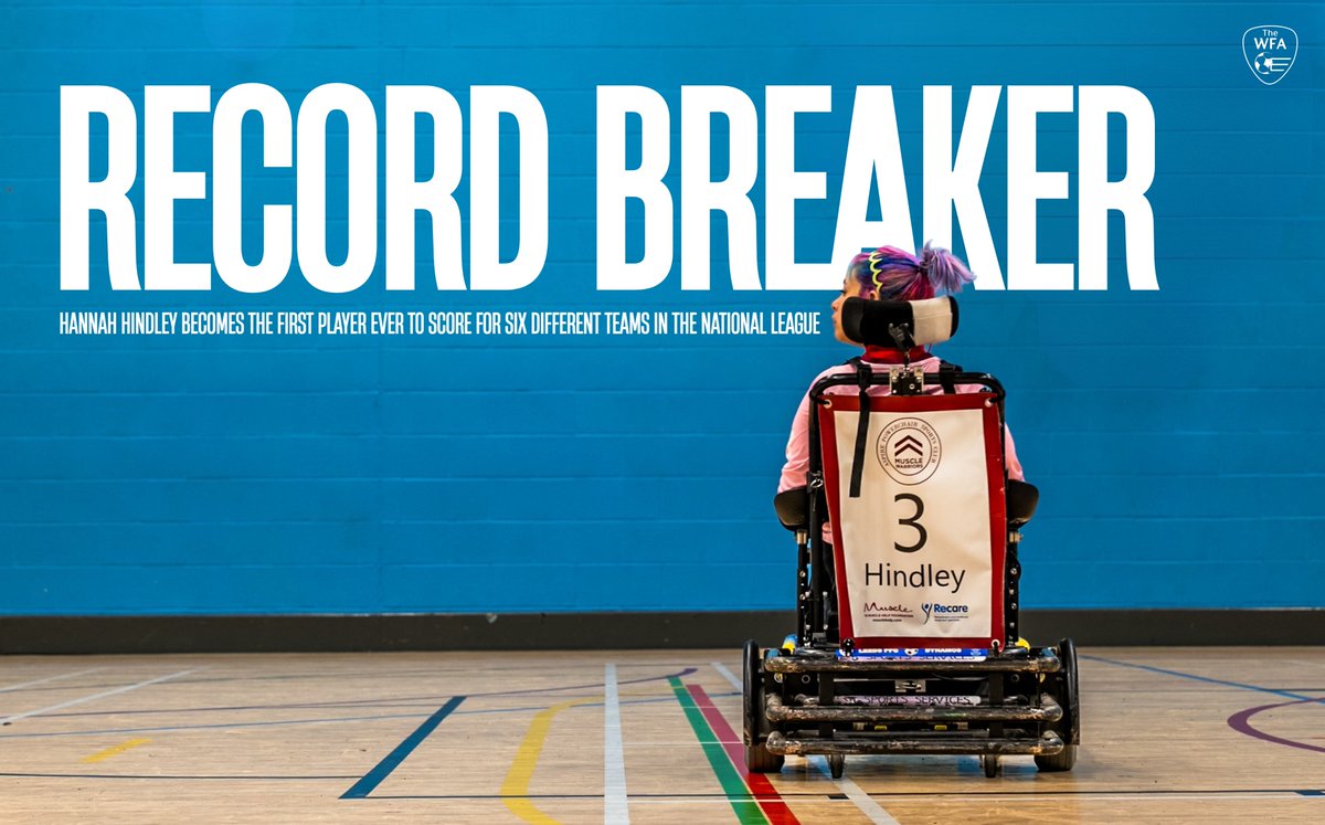 Record Breaker! 💥

Hannah Hindley becomes the only player to score for six different National League clubs - Leeds Chariots PFC, Leeds Dynamos PFC, Manchester United PFC, Sale United PFC, Telford PFC, and Muscle Warriors PFC! 👏

#PowerchairFootball