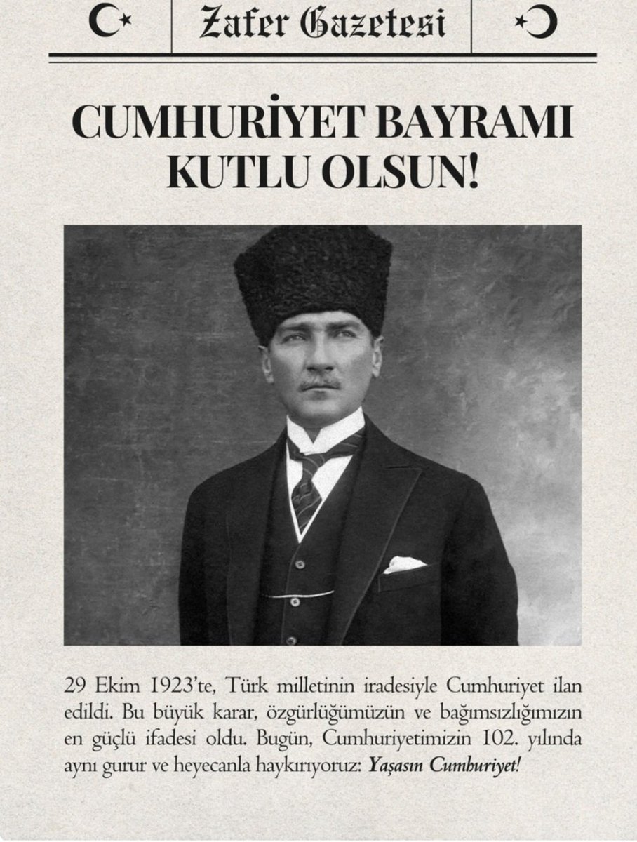 Bize en büyük miras, sonsuza kadar izinde.... 
Canım Atam ❤️

#29ekim 
#YaşasınCumhuriyet