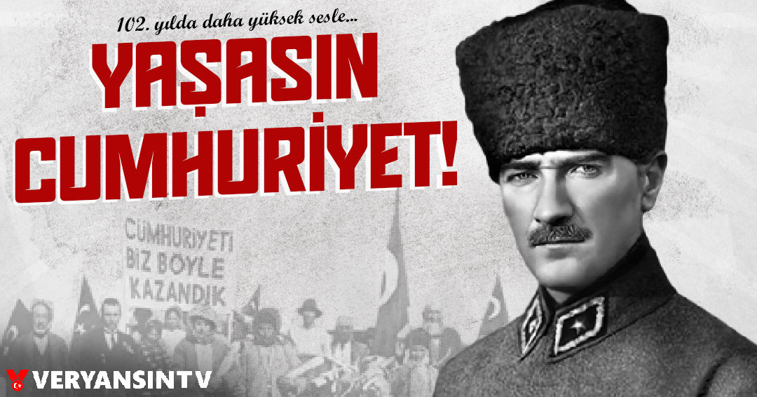 Yaşasın cumhuriyet!

Cumhuriyetin 102'nci yılında; emperyalist prangaları söküp atan Gazi Mustafa Kemal Atatürk ile silah arkadaşlarını, tüm şehit ve gazilerimizi saygıyla anıyoruz.

29 Ekim Cumhuriyet Bayramımız kutlu olsun!