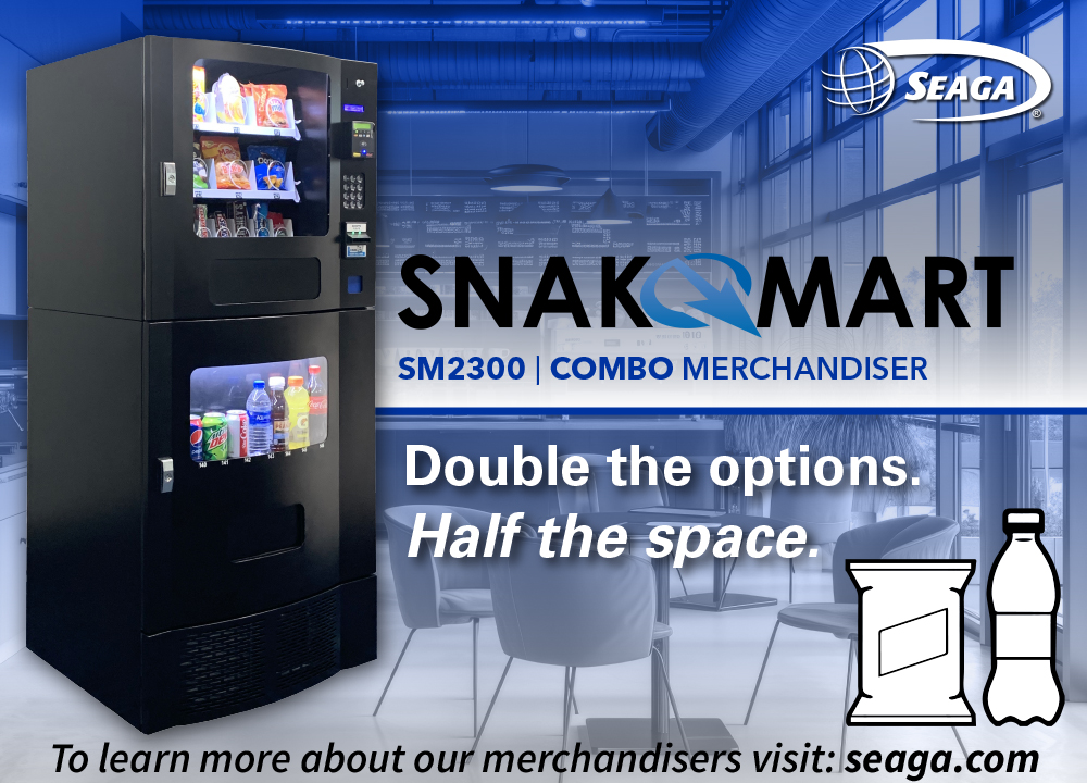 Seaga's tweet image. Why choose between snacks or drinks when you can have both?
The SM2300 Combo Merchandiser keeps everyone happy — with a complete refreshment station that fits anywhere.

visit ow.ly/KxQp50Xjlrc for more info!

#VendingSolutions #CompactDesign #SnacksAndDrinks