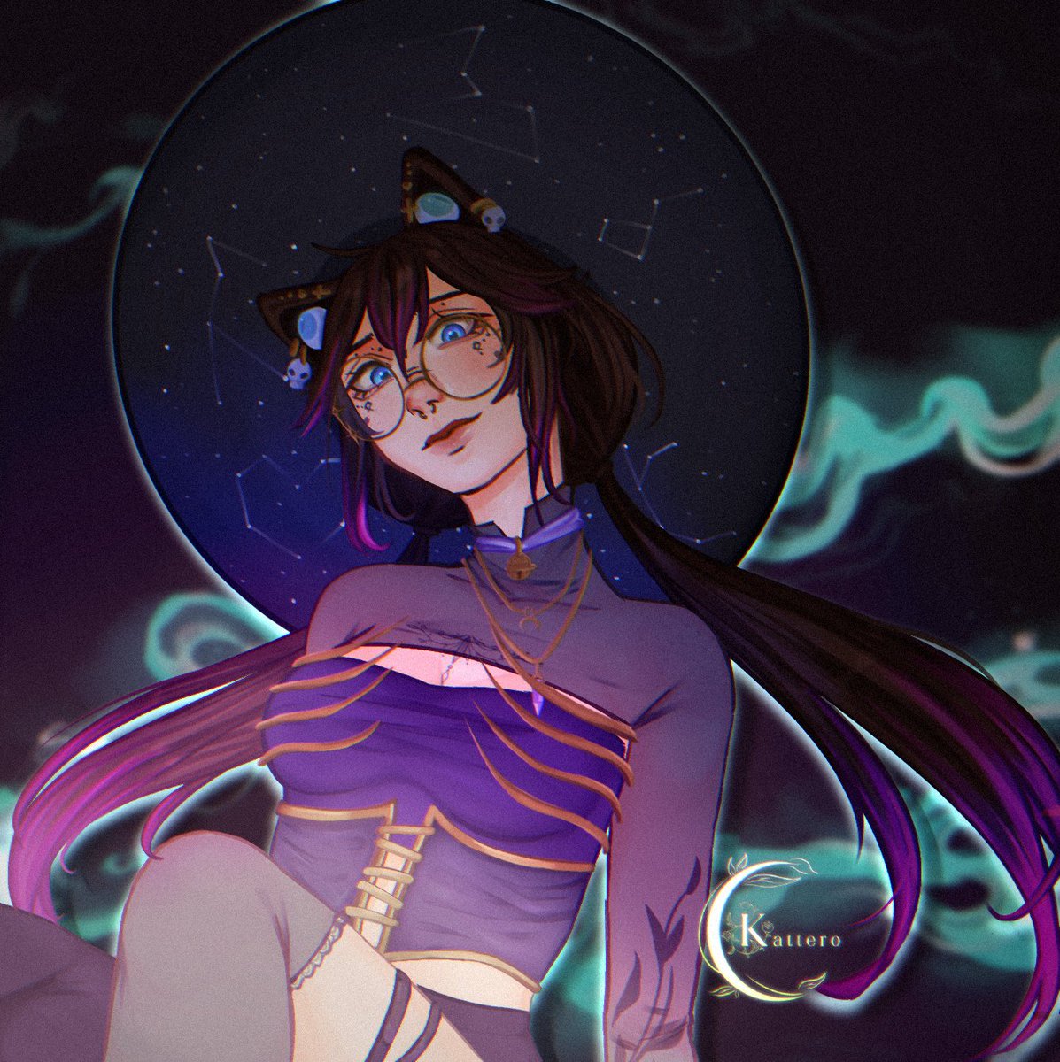 HazelLittle19's tweet photo. The beautiful art trade by @katterostudio ! I love this art pieces so much for the spooky season!🥲 https://t.co/9YYd4dK3rt