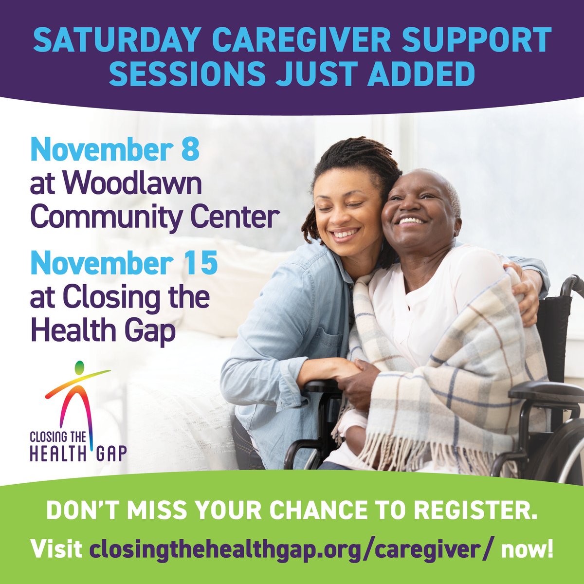 New! Saturday Caregiver Support Sessions Added for Those Caring for a Loved One 60+ 💜 

Knowing you aren’t alone is just the start of how our Caregiver Support Sessions can help. You'll also find resources and restoration — a space to share what you’re going through, gain coping