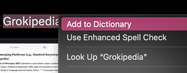 davidwovchko's tweet image. Grokipedia referencing Grokipedia 👀