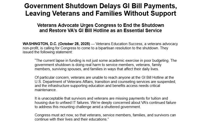 Veterans Education Success tweet media