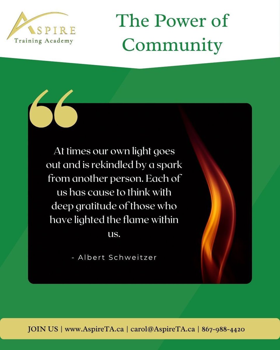 Here's to being the type of people who light eachother's flames 🔥 #CommunityWellbeing #Gratitude #AspireTrainingAcademy #CommunityImpact #Empowerment #Growth #Community #Respect #Integrity #Inclusivity
