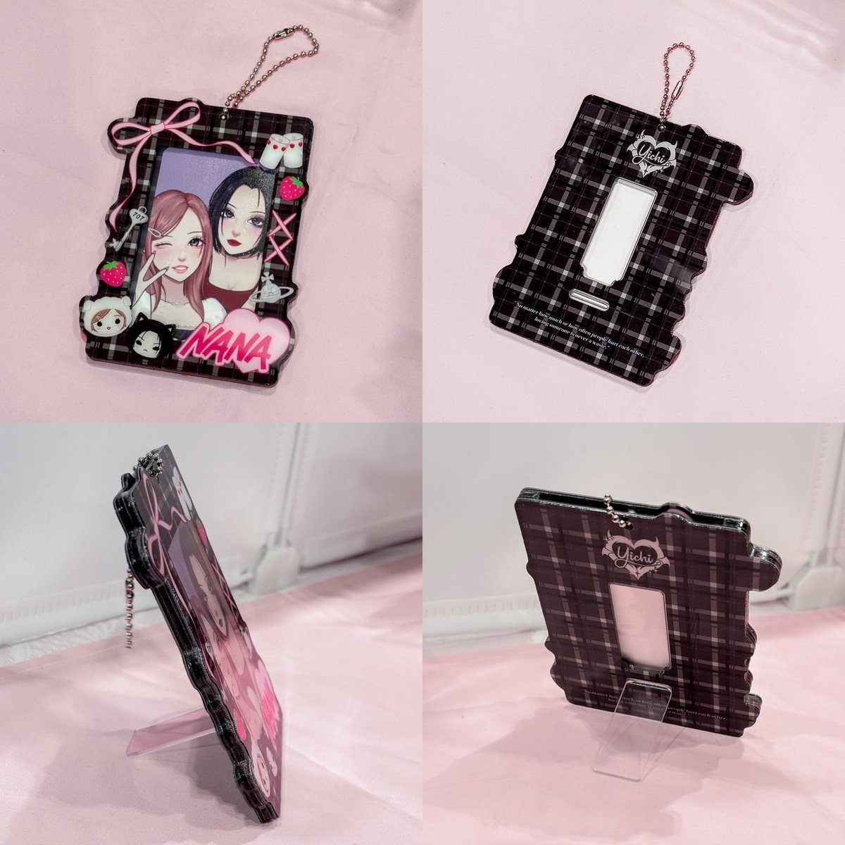 NANA themed Photocard holder keychain/ standee now open for PRE-ORDERS online!!! If you place your pre-order before the end of October 31st you receive a FREE Nana photocard + Nana stickersheet!
Order on my website yichi.store 
link in bio