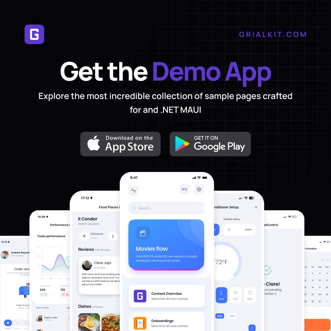 Grialkit's tweet image. A Circular Slider that actually feels right.
🌀 Set custom ranges, angles, and UI styles
⚙️ React to events, drag interactions, and commands 💡 Built for .NET MAUI
Get our Demo App or learn more in our Docs!
grialkit.com/download-demo-…
#dotnetmaui #slider #uidesign