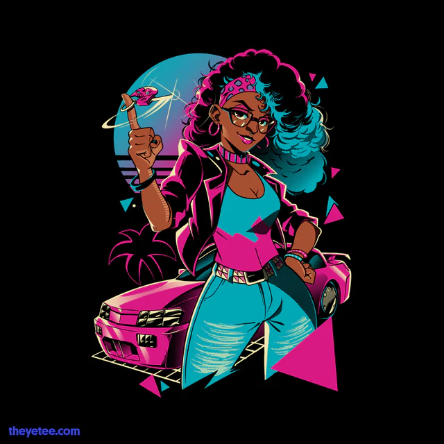 theyetee's tweet photo. Eventually we all gotta hang it up and settle down with a hot skeleton. Lydia Day Break makes her big afterlife debut with the latest tee from our official Paradise Killer collection, created in collab with @KaizenGameWorks and available now.: https://t.co/Fzs5Ce9fZX https://t.co/FuxPQ33pV2