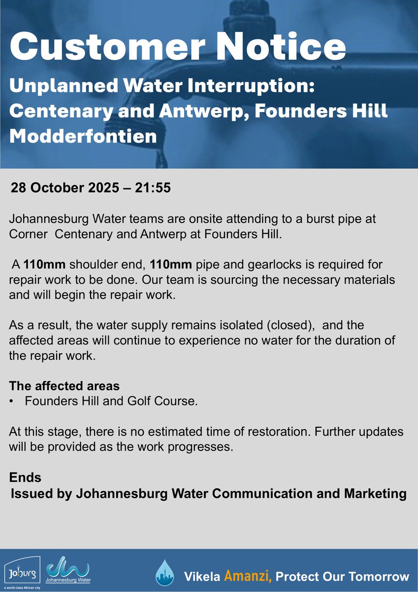 Johannesburg Water tweet media