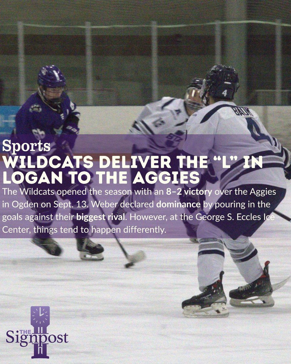 WSUSignpost's tweet image. ⬆️ Read the whole story on our bio, the link is in our bio!

📸 &amp;amp; ✍️: Brayson Brown | Assistant Sports Editor, the Signpost

#UtahState #Aggies #Weberstate #Wildcats #Hockey #Undefeated #Utah #Sports #Thesignpost #WSU #Ogden #Icesheet
