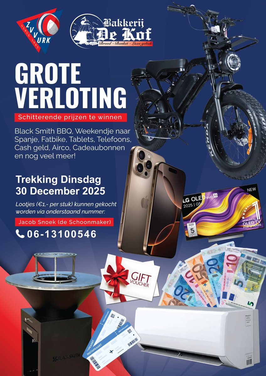 Onze jaarlijkse grote verloting met prachtige prijzen is weer van start gegaan!😃💪

Loten kopen? Stuur gerust een berichtje! 

<a href="/zvvurk/">ZVV Urk</a>