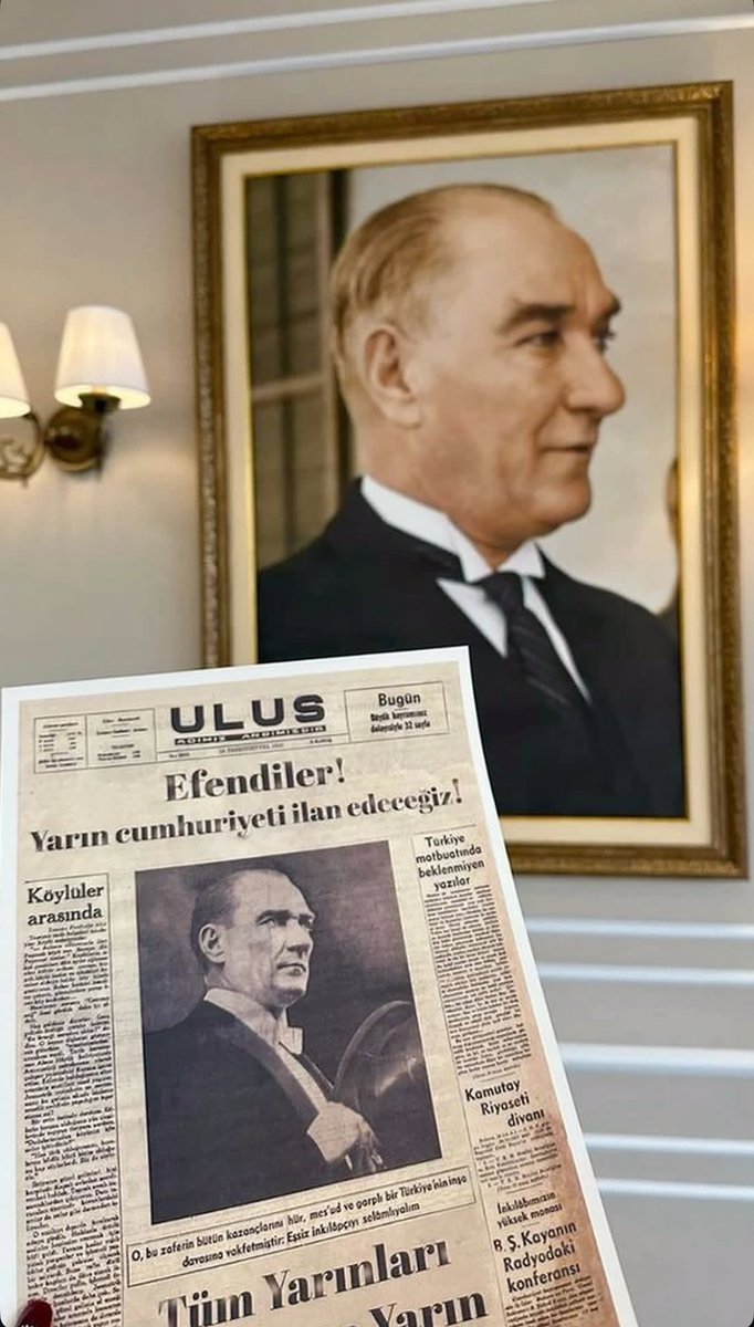 EFENDİLER! YARIN CUMHURİYETİ İLAN EDECEĞİZ ! 
28 Ekim 1923
#Cumhuriyet102Yaşında🇹🇷🇹🇷🇹🇷