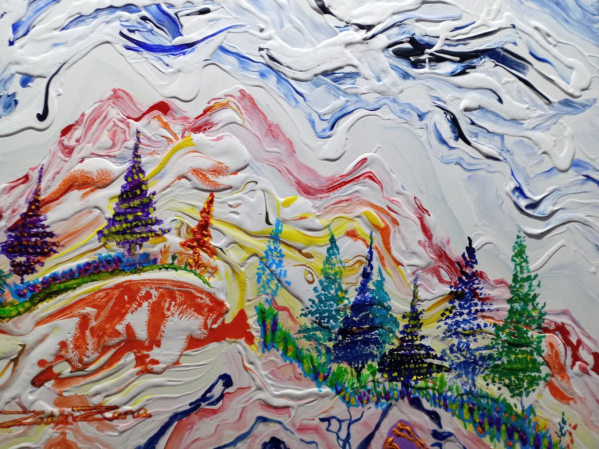ZadenZane's tweet photo. @17thletter20 @PolleyLizie @TalkGT @BumTetley @pamelaanderson My latest rainbow #landscape #acryliconcanvas almost finished
PS I found out about an #artmovement called #fauvism from the 00s (1900s!) all these dead artists like André Derain and Henri Matisse copying me 70 years before I was born!

#andrederain #henrimatisse #fauvist #art #絵 https://t.co/zk3pvsMMP4
