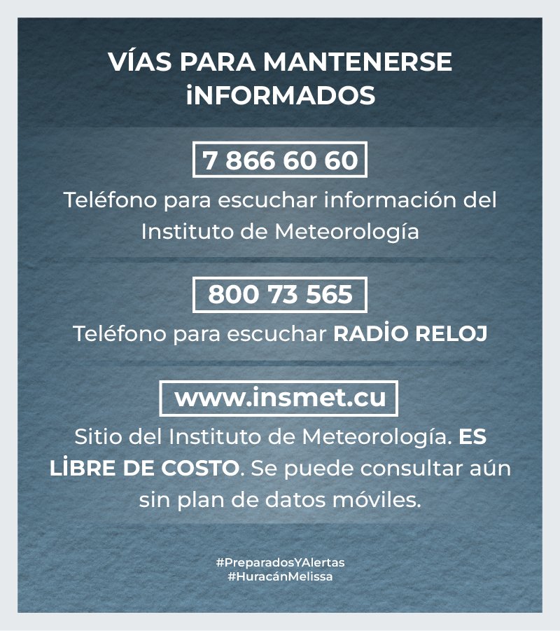 📲  Vías para mantenerse informados..
➖ Sin costo...
➖ No dude en contactar..

<a href="/OSDE_UNE/">Unión Eléctrica de Cuba</a> 
<a href="/YudelkisOrtizB/">Yudelkis Ortiz Barceló</a> 
<a href="/AlfredoLpezVald/">Alfredo López Valdés</a> 
<a href="/PartidoPCC/">Partido Comunista de Cuba</a>