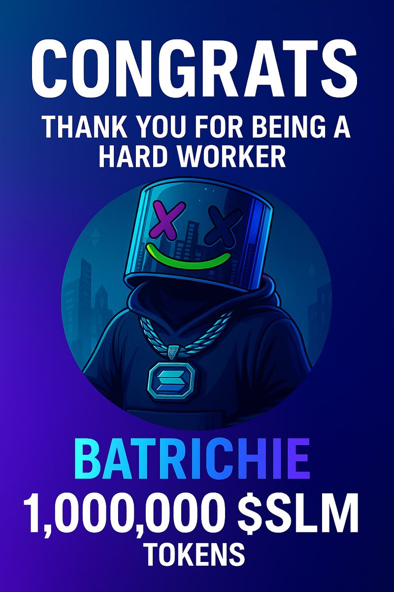 MelloOnChain's tweet photo. π₯ GIVEAWAY WINNER ANNOUNCEMENT π₯
π BATRICHIE just secured 1,000,000 $SLM TOKENS! π
Big congrats to one of our hardest workersβyour consistency and grind push SolMello forward every day.
π§ Be Mello. Stay Solid. We Always Recover.
#SolMello #SLM #Solana #MemeCoinUniversity #StayMello #CryptoFamily #Giveaway #WinnersCircle
π¦ https://t.co/fHpxbI2b10
π¬ https://t.co/kjjTKOBths
π https://t.co/eziUYnyDU1