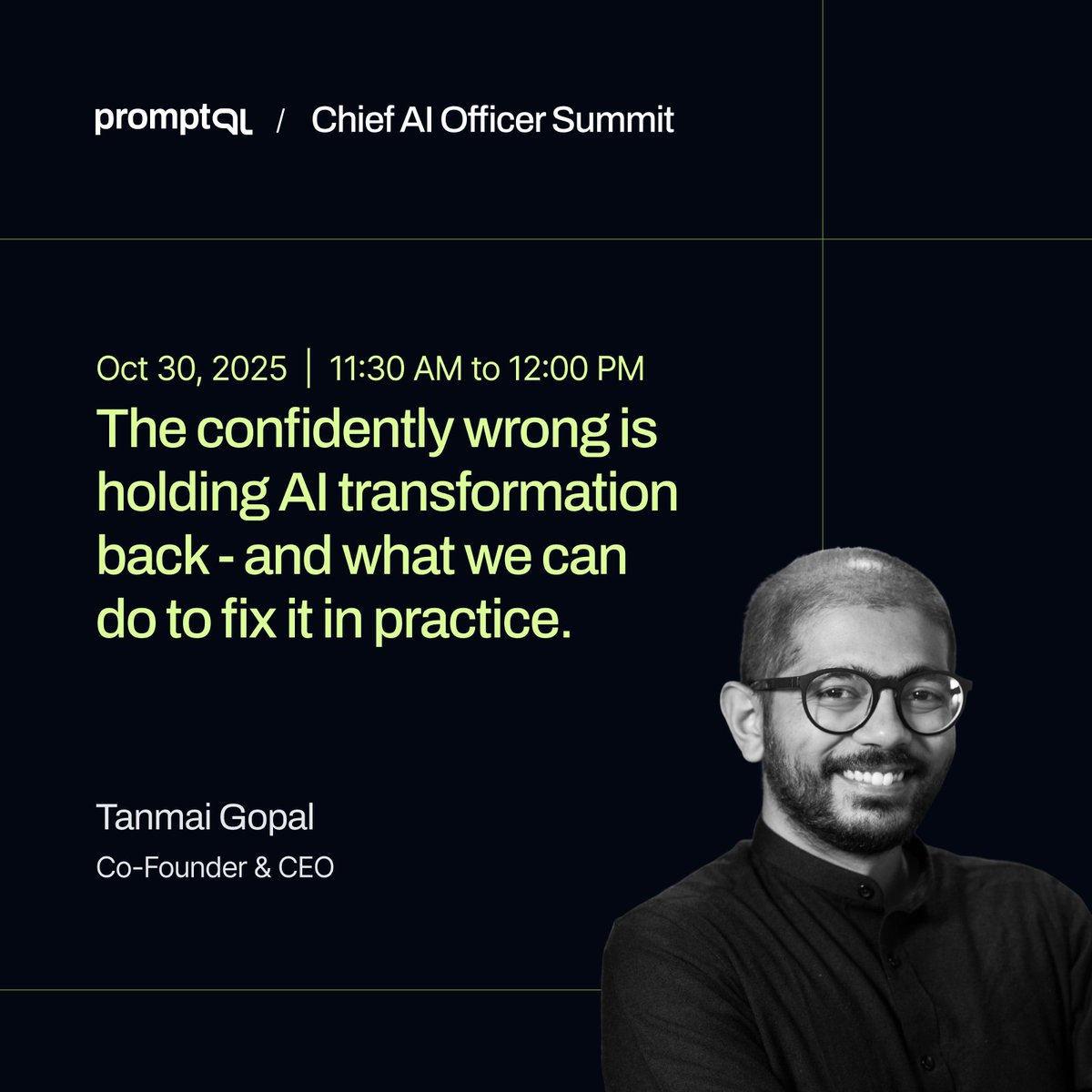 PromptQL's tweet image. 𝗧𝗵𝗲 𝗿𝗲𝗮𝗹 𝗵𝗮𝘂𝗻𝘁𝗶𝗻𝗴 𝗶𝗻 𝗲𝗻𝘁𝗲𝗿𝗽𝗿𝗶𝘀𝗲 𝗶𝘀 𝗔𝗜 𝘁𝗵𝗮𝘁&apos;𝘀 𝗰𝗼𝗻𝗳𝗶𝗱𝗲𝗻𝘁𝗹𝘆 𝘄𝗿𝗼𝗻𝗴. 👻

When your AI hallucinates with unwavering certainty, you get eroded trust, broken workflows, and teams second-guessing every result. This &quot;confident inaccuracy&quot;…