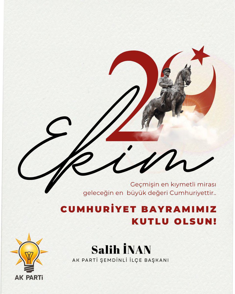 #29Ekim Cumhuriyet Bayramımız kutlu olsun!

#CumhuriyetBayramı
