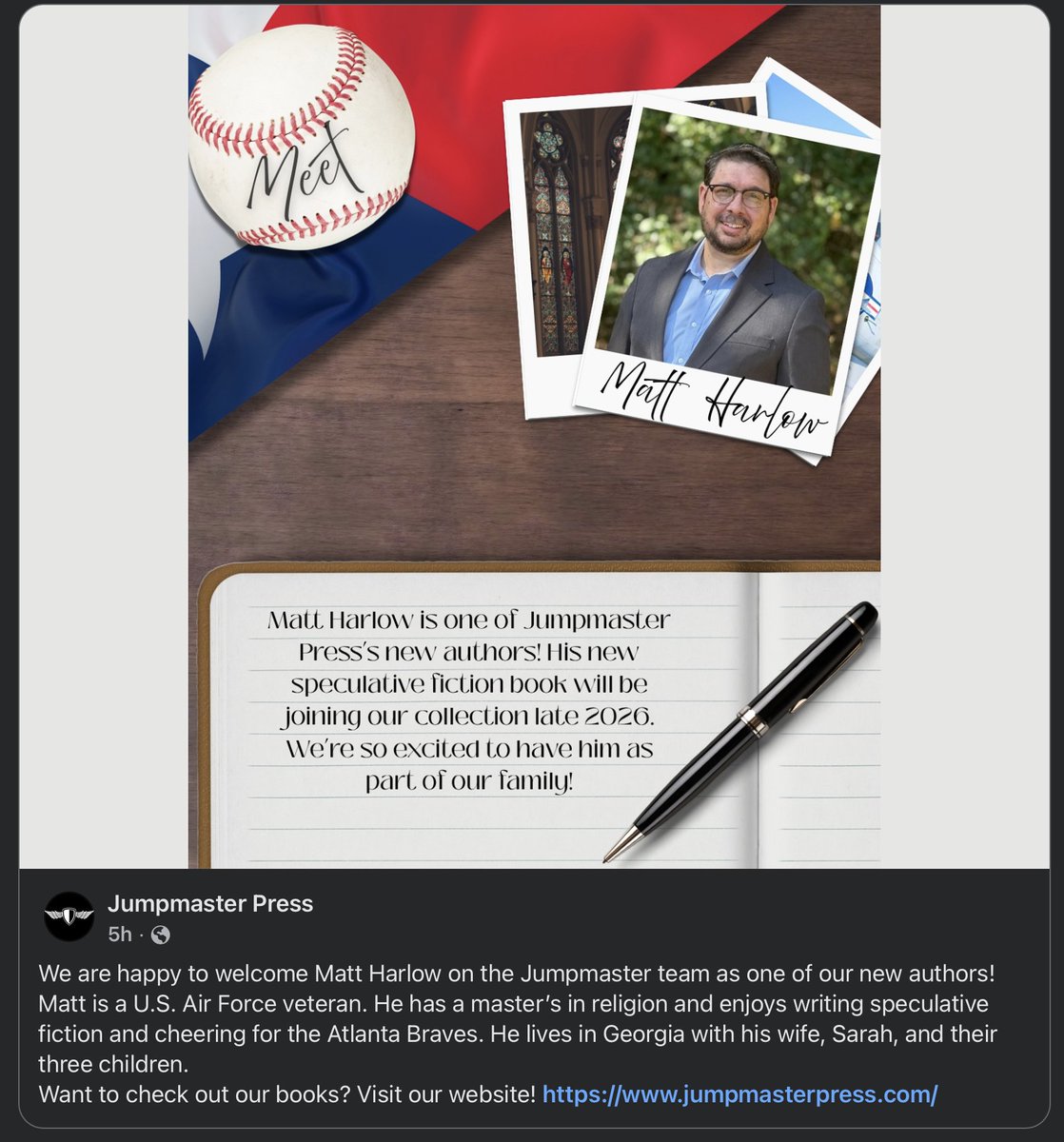 Thrilled to join <a href="/JumpmasterPress/">Jumpmaster Press</a>'s 2026 slate. My Neo-western supernatural thriller has a home!