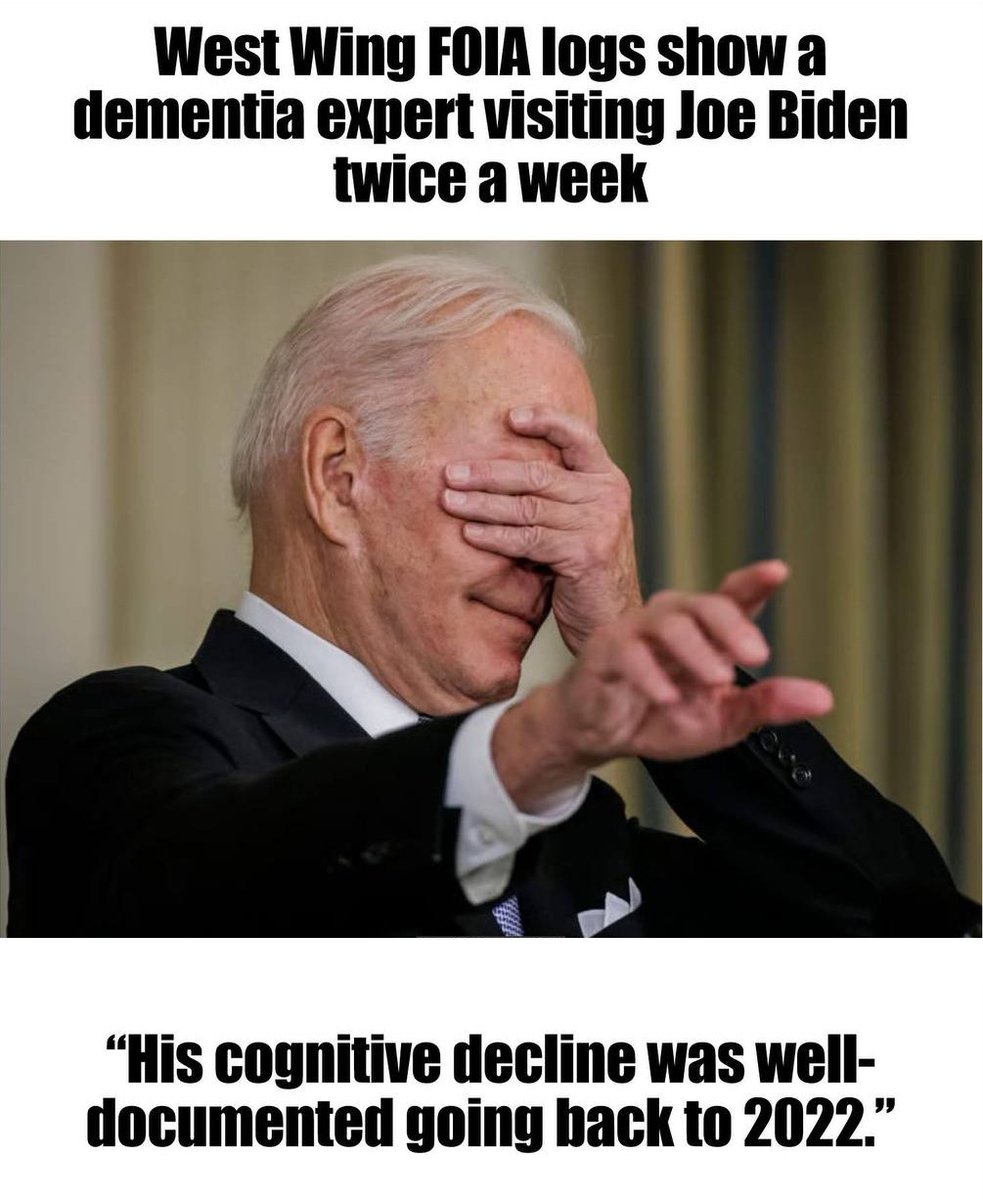 🚨DEVASTATING LEAK: WEST WING FOIA LOGS EXPOSE A DEMENTIA EXPERT SNEAKING IN TWICE A WEEK TO PROP UP JOE BIDEN'S CRUMBLING BRAIN – HIS MIND'S BEEN ROTTING SINCE 2022 AND THEY'VE BEEN HIDING IT ALL TO KEEP THE PUPPET IN POWER!

🔗 t.me/+nPHzGh53lLNkM…

THIS PROVES THE WHITE