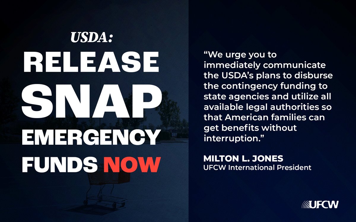 SNAP, is set to run out of funds on November 1st—but it doesn’t have to be this way. If they act now, the USDA can keep aid flowing. 

The food security of 40 million people is on the line. There is no time to wait!

✊ : bit.ly/47etIu7