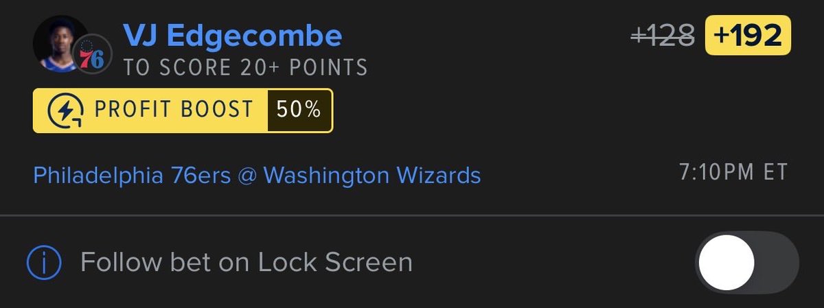 schrombets's tweet photo. Play of the day Vj Edgecombe 15-25 points pick whatever 🔥 https://t.co/3jQlD78lUa