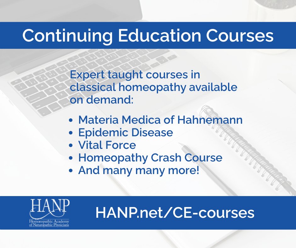 The_HANP's tweet photo. Deepen your homeopathic expertise with HANP’s CE courses — live & on-demand learning from world-class DHANPs.
Explore topics like Epidemic Disease, Materia Medica, Vital Force, & more.
📘 https://t.co/hXlaKcldcp
#HANP #homeopathy #CE #naturopathicmedicine https://t.co/QSQLssi1AH