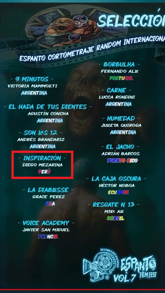 Atención México! Inspiración de Diego Mezarina donde tengo el rol coprotagónico con Isabel Verastegui se proyectará mañana 29 de octubre a partir de las 12:00 en el UTMIR Camino Providencia, La calera S/N Mineral de la Reforma Hidalgo, México en el Espanto Film Fest. <a href="/EspantoFilm/">𝕰𝖘𝖕𝖆𝖓𝖙𝖔 𝕱𝖎𝖑𝖒 𝕱𝖊𝖘𝖙</a>
