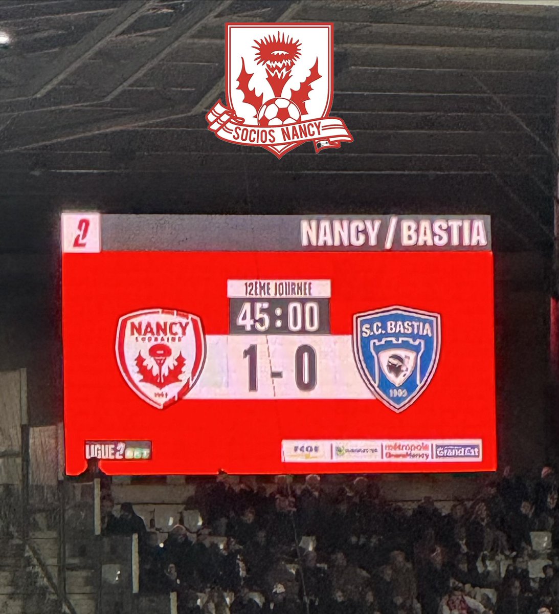 ＭＩ－ＴＥＭＰＳ Ａ ＰＩＣＯＴ 🔴⚽️ 
━━━━━━━━━━━━━━━━━

𝙉𝘼𝙉𝘾𝙔 1️⃣ / 0️⃣ 𝘽𝘼𝙎𝙏𝙄𝘼

⚽️👍🏻 Bokangu 16’

👊🏻Allez Nancy ! 🔴⚪️