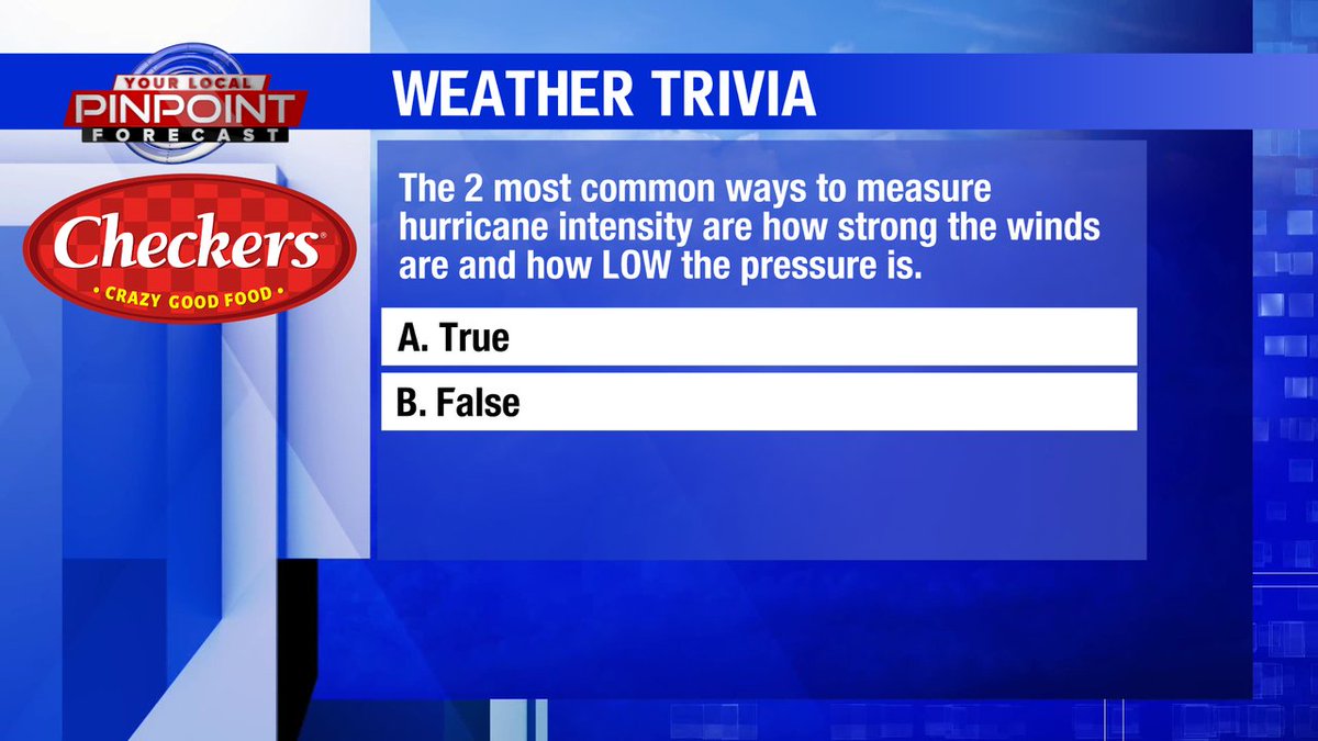 Here's today's weather trivia question - good luck!