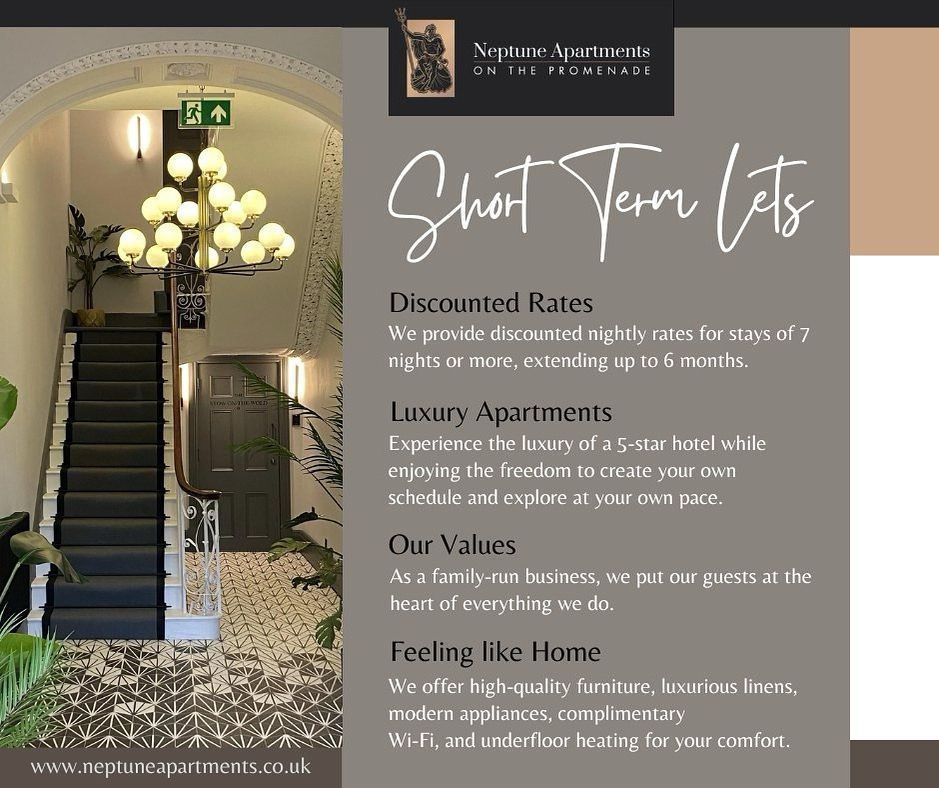 #ShortTermLets in #Cheltenham

✨5-star comfort with the freedom of your own space.
✨Prime location near top attractions &amp; business hubs.
✨Flexible stays from 7 nights, with discounts for longer!

Book now ➝ buff.ly/4djbZRM

#NeptuneApartments #ServicedApartments
