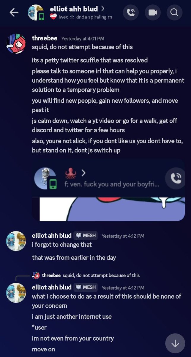 maticthree's tweet image. literally what are you on about star 😭 i talked to elliot yesterday while the whole thing was happening and not once did i ever try to invalidate him like that, neither did keebo