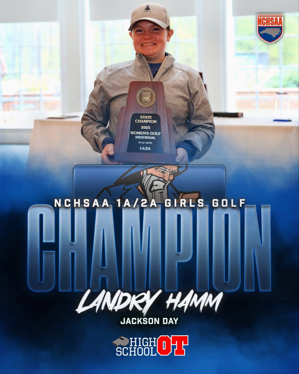 CHAMPS! 

Avery County has its first NCHSAA girls golf championship in school history, while Jackson Day's Landry Hamm repeats in 1A/2A