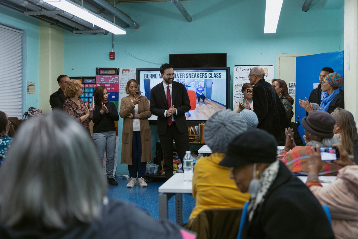 ZohranKMamdani's tweet photo. It was lovely to visit the Marble Hill Community Center in the Bronx today with my friend @SenatorRJackson, and meet the wonderful seniors and staff who make it such a special place. https://t.co/lh50yLARCx