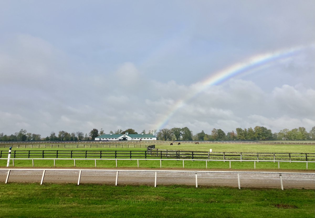 We’re in luck! The rainbow after a rainy day ends at one of our training barns. 🌈 🏇🏻
<a href="/Kentuckyweather/">Chris Bailey</a>