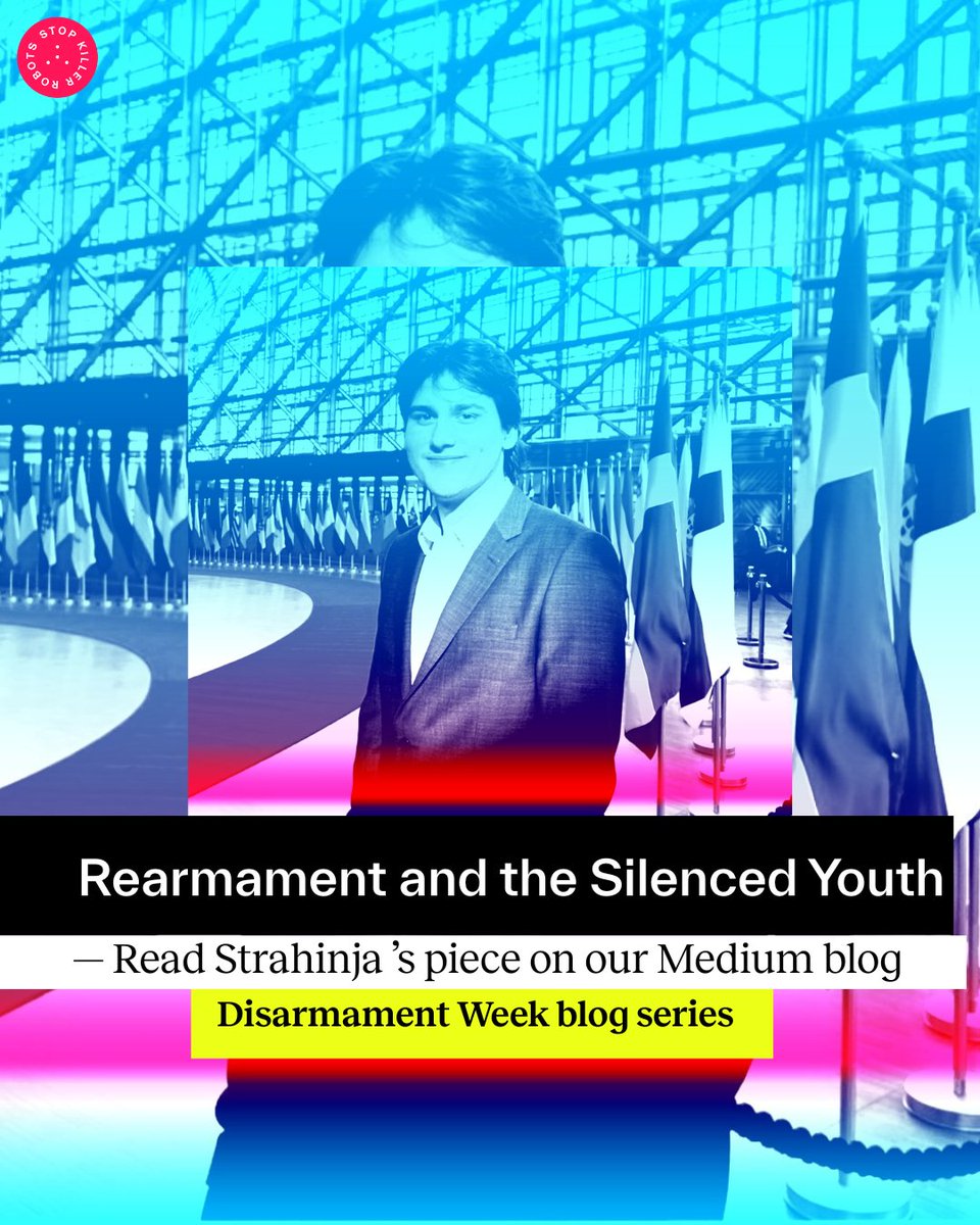 BanKillerRobots's tweet image. The arms race is back — but this time, it’s about algorithms.
As governments invest in #KillerRobots and nukes, youth are excluded from shaping the future they’ll inherit.
Read: “The Invisible Front: Youth and the New Road to Rearmament” 👉medium.com/@stopkillerrob… 
#YouthVoices