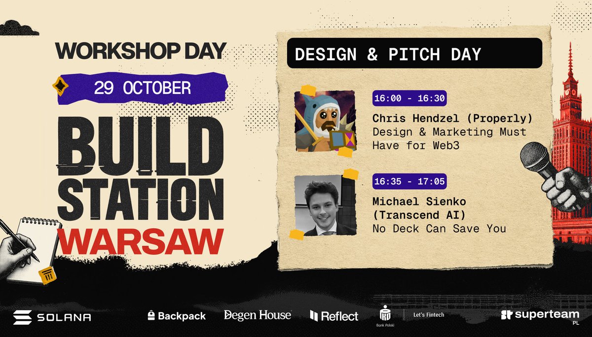 Build Station - Design &amp; Pitch Day 🎨

On October 29th, explore decks, pitches, and design that actually converts.

Hear from <a href="/K_Hendzel/">Chris Hendzel</a> and <a href="/mikemikeymichae/">Michael Sienko</a> - onsite or online.

Miss it, and your next pitch might too.