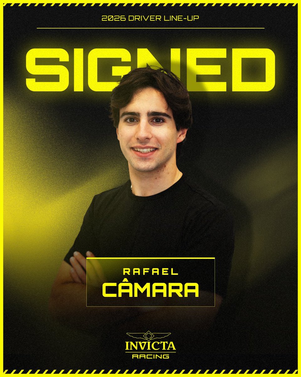 EstagiariodaF1's tweet image. 🚨URGENTE: Rafa Câmara é confirmado na equipe Invicta para a temporada 2026 da Fórmula 2

pra cima, campeão 🚀🚀🚀