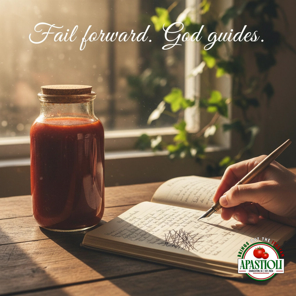apastioli's tweet photo. Falling short teaches us to rise: again and again. Grateful for moments when God turns our detours into new direction. Sauced is growing, missteps and all, thanks to bold partners &amp; divine guidance! Keep moving forward. #FailForward #Sauced #FaithInAction https://t.co/jvZ3IEMSPU