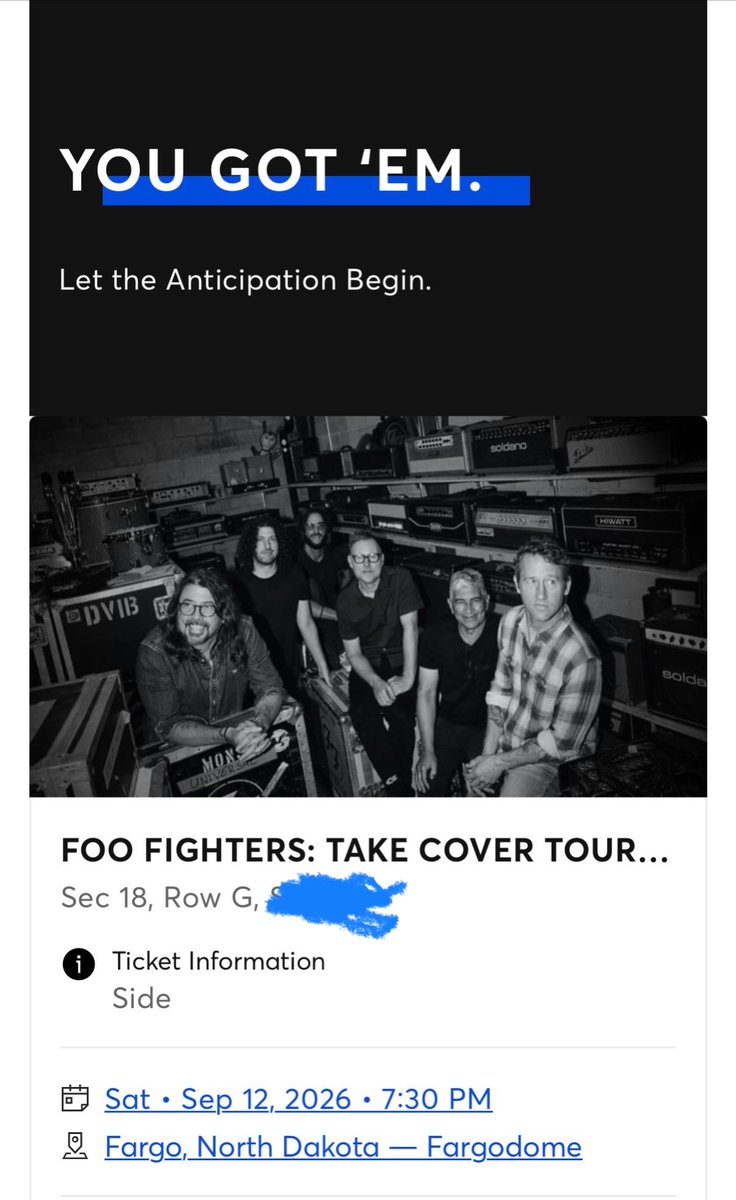 Guess I’ll be making the trip to Fargo next September!  <a href="/foofighters/">Foo Fighters</a>