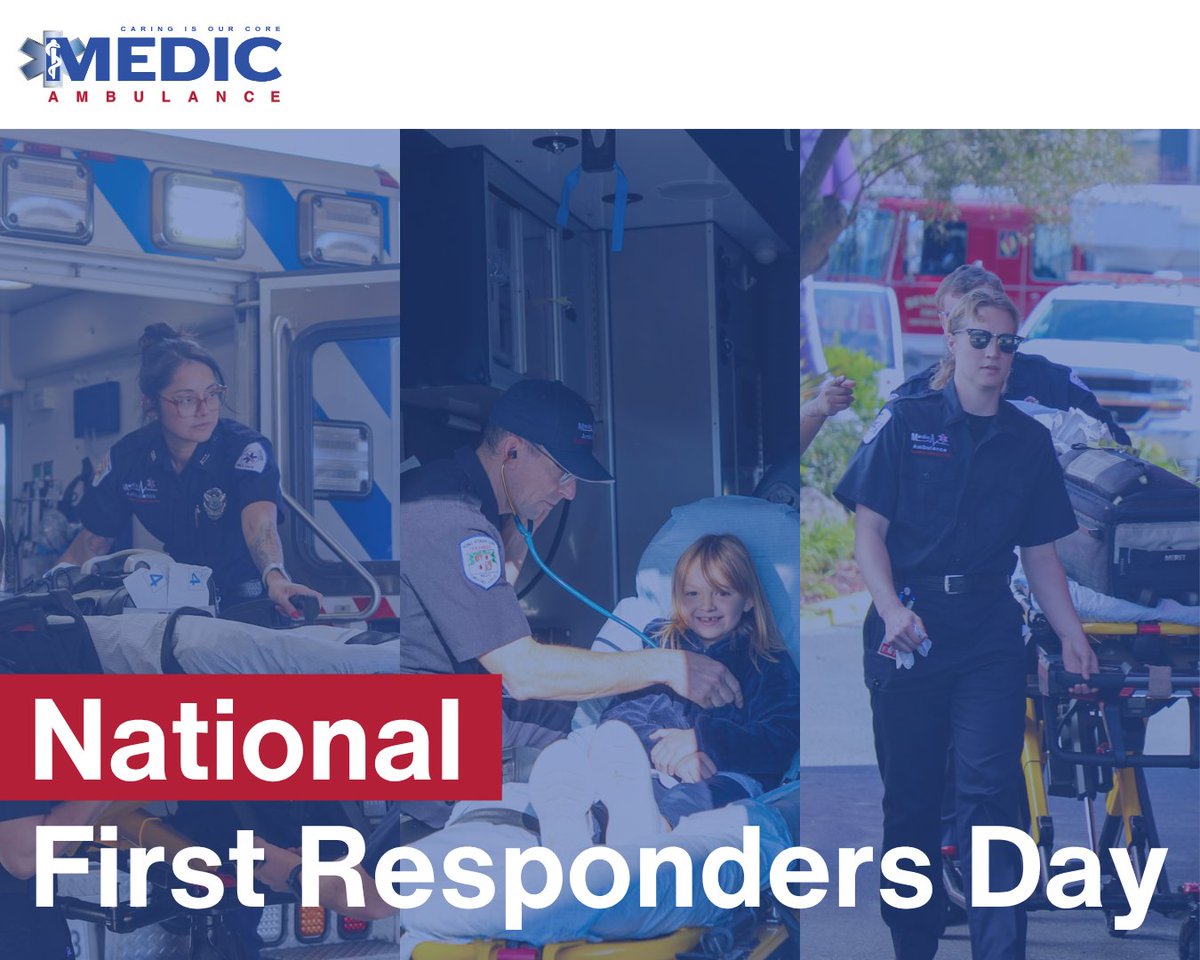 Happy National First Responders Day!

Today we recognize the heroes who answer the call, day or night, rain or shine. Thank you to all first responders for the care, courage, and commitment you show every day. 💙🚑
#NationalFirstRespondersDay #MedicAmbulance #EMS