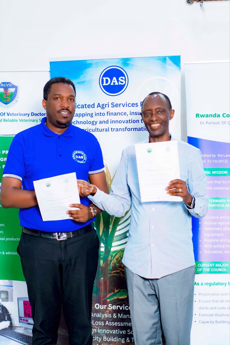 DedicatedAgri's tweet photo. Great news!
@DedicatedAgri has signed a partnership with Rwanda Council of Veterinary Doctors (RCVD) to deliver CPD training for private veterinary practitioners in Rwanda - boosting their skills and helping reduce losses among insured animals.
#AnimalHealth #Veterinary #Rwanda https://t.co/QD6wbHxUpY