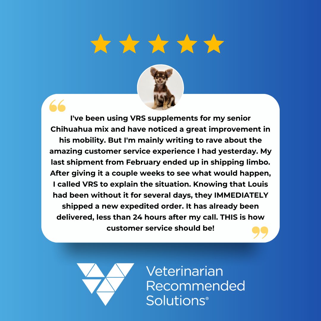 VRSPets's tweet image. We love hearing your success stories. Thank you for trusting your vet and VRS. 💙
Have a before and after or experience to share? Comment below or tag us.