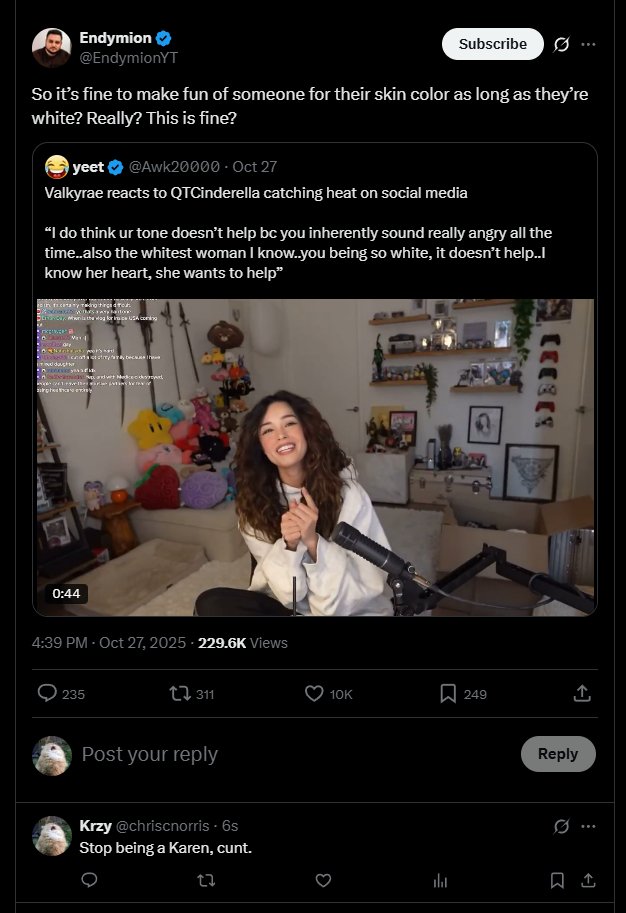 if I get banned for that but other people don't get banned for racist, fascist and/or lgbt-misia language... they prove my point