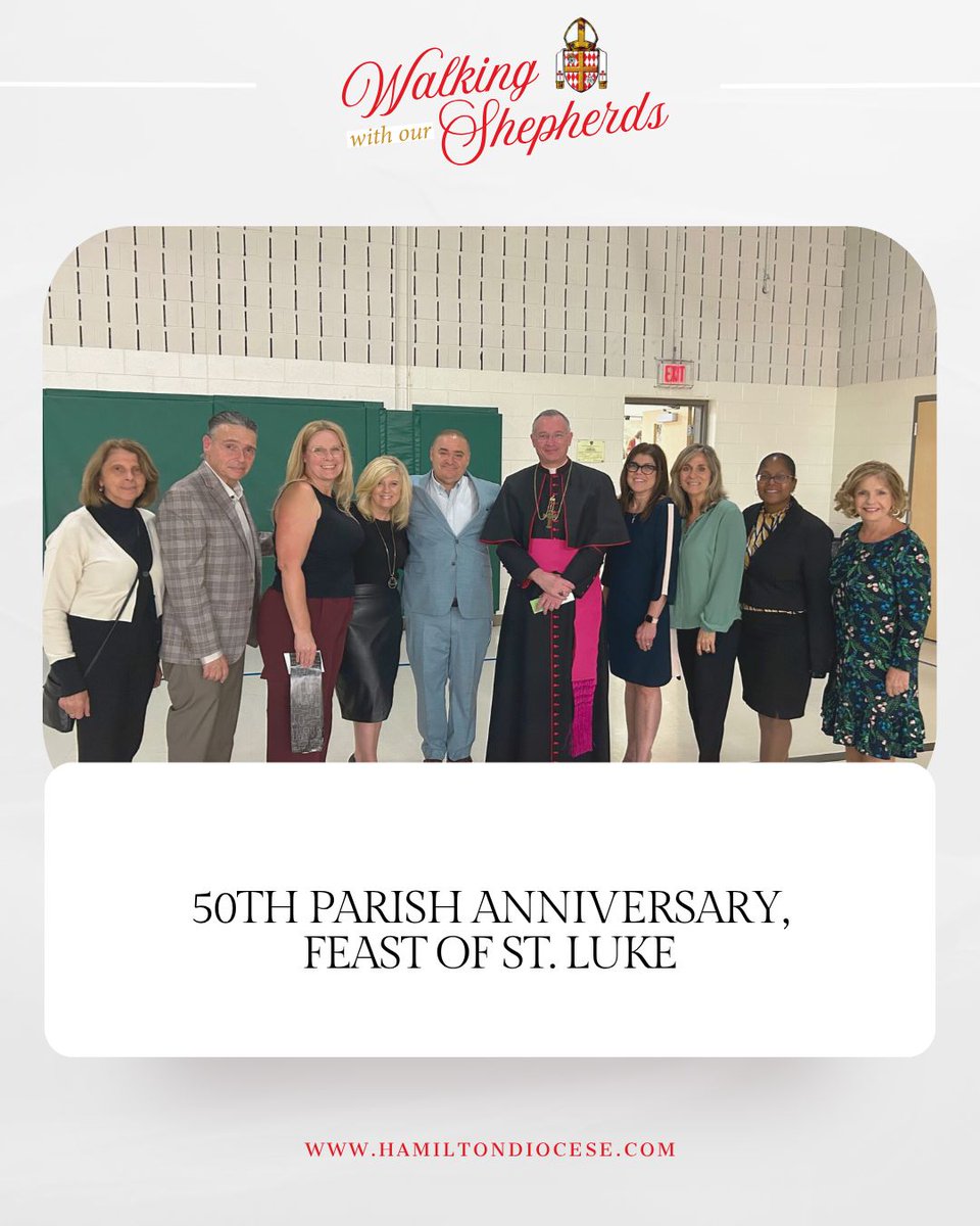 DioceseHamilton's tweet photo. On Oct. 19, His Excellency, Bishop Wayne Lobsinger, joined St. Luke’s Parish, Hamilton, in celebrating their 50th Anniversary and the Feast of St. Luke, giving thanks for 50 years of faith, service, and community.
#WalkingWithOurShepherds #HamiltonDiocese https://t.co/Cb0Cw4DcaI