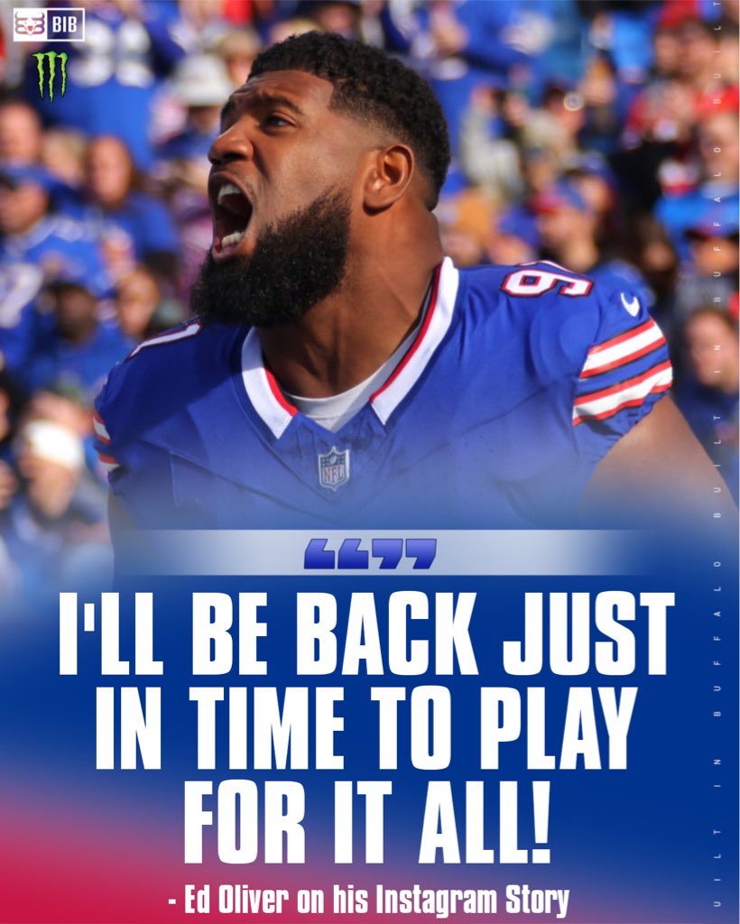 𝗧𝗥𝗘𝗡𝗗𝗜𝗡𝗚: #Bills DT Ed Oliver opens up a bit on his injury timeline ⏳

#BuiltInBuffalo | #GoBills | #BillsMafia