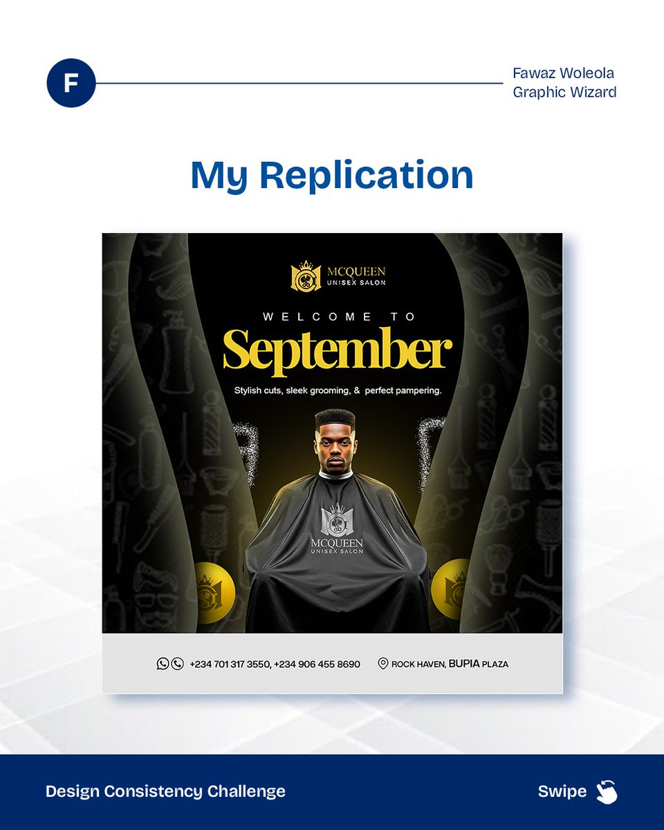 FawazWoleola's tweet image. Day 7 of the Design Consistency Challenge 🎯
Task: Replicate a Happy New Month Flyer.
Focus: perfect typography, spacing &amp;amp; color accuracy.
Replication builds discipline  and that’s the real edge in brand design.

#DesignChallenge